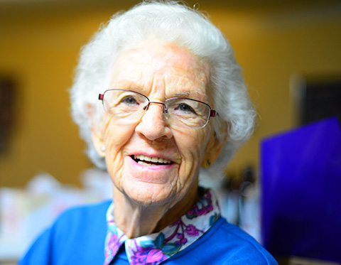 Elderly lady smilling